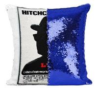 Fabulous Coussin avec Housse Sequin - Paillettes Bleu l'Étau Alfred Hitchcock [40 x 40 cm] Bleu G
