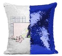 Fabulous Coussin avec Housse Sequin - Paillettes Bleu Lo-fi Girl Japon [40 x 40 cm] Bleu G
