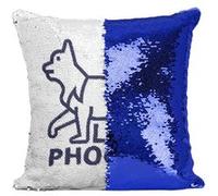 Fabulous Coussin avec Housse Sequin - Paillettes Bleu Loup-phoque [40 x 40 cm] Bleu G