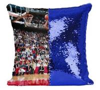 Fabulous Coussin avec Housse Sequin - Paillettes Bleu Micheal Jordan Dunk Contest 1988 Free Throw Line Dunk [40 x 40 cm] Bleu G