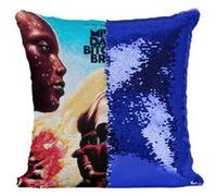 Fabulous Coussin avec Housse Sequin - Paillettes Bleu Miles Davis Bitches Brew [40 x 40 cm] Bleu G