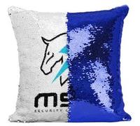 Fabulous Coussin avec Housse Sequin - Paillettes Bleu MSC - Maverick Security Consulting [40 x 40 cm] Bleu G