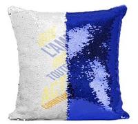 Fabulous Coussin avec Housse Sequin - Paillettes Bleu Que L'amour Inspire Toutes Vos Actions Bible [40 x 40 cm] Bleu G