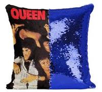 Fabulous Coussin avec Housse Sequin - Paillettes Bleu Queen Freddie Mercury Sheer Hear Attack [40 x 40 cm] Bleu G