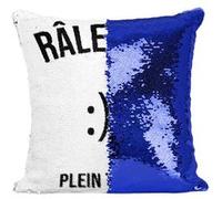 Fabulous Coussin avec Housse Sequin - Paillettes Bleu Raleuse A Plein Temps Humour Drole Sourire [40 x 40 cm] Bleu G