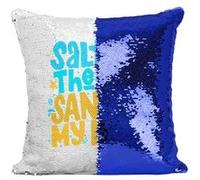 Fabulous Coussin avec Housse Sequin - Paillettes Bleu Salt in the Air Sand in My Hair [40 x 40 cm] Bleu G
