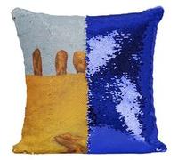 Fabulous Coussin avec Housse Sequin - Paillettes Bleu STT Tryptich Angel Jove [40 x 40 cm] Bleu G