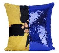Fabulous Coussin avec Housse Sequin - Paillettes Bleu The Beatles Hampstead 1965 [40 x 40 cm] Bleu G