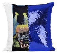 Fabulous Coussin avec Housse Sequin - Paillettes Bleu the Black Cat Cinéma Vintage [40 x 40 cm] Bleu G