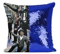 Fabulous Coussin avec Housse Sequin - Paillettes Bleu The Doors Jim Morrison Strange Days [40 x 40 cm] Bleu G