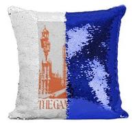 Fabulous Coussin avec Housse Sequin - Paillettes Bleu The Game is On Sherlock Holmes [40 x 40 cm] Bleu G