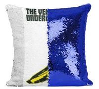 Fabulous Coussin avec Housse Sequin - Paillettes Bleu The Velvet Underground Andy Warhol [40 x 40 cm] Bleu G