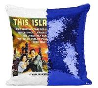 Fabulous Coussin avec Housse Sequin - Paillettes Bleu This Island Earth Cinéma Vintage 1 [40 x 40 cm] Bleu G