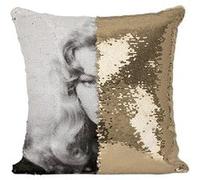 Fabulous Coussin avec Housse Sequin - Paillettes Doré Anita Ekberg Actrice [40 x 40 cm] Doré G