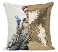 Fabulous Coussin avec Housse Sequin - Paillettes Doré Apex Legends Lifeline [40 x 40 cm] Doré G