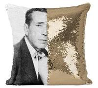 Fabulous Coussin avec Housse Sequin - Paillettes Doré Audrey Hepburn Actrice 7 [40 x 40 cm] Doré G