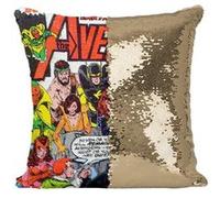 Fabulous Coussin avec Housse Sequin - Paillettes Doré Avengers Marvel Couverture [40 x 40 cm] Doré G