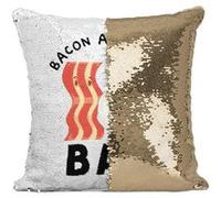 Fabulous Coussin avec Housse Sequin - Paillettes Doré BAE Bacon and Eggs [40 x 40 cm] Doré G