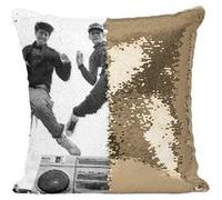 Fabulous Coussin avec Housse Sequin - Paillettes Doré Beastie Boys Ghetto Blaster Jump [40 x 40 cm] Doré G