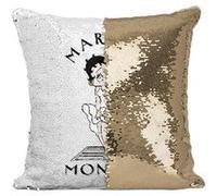 Fabulous Coussin avec Housse Sequin - Paillettes Doré Betty Boop - Marilyn Monroe [40 x 40 cm] Doré G