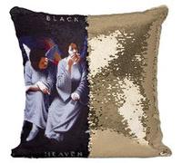 Fabulous Coussin avec Housse Sequin - Paillettes Doré Black Sabbath Heaven And Hell [40 x 40 cm] Doré G