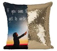 Fabulous Coussin avec Housse Sequin - Paillettes Doré Brene Brown If You Own Citation [40 x 40 cm] Doré G
