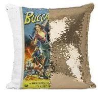 Fabulous Coussin avec Housse Sequin - Paillettes Doré Buccaneer's Girl Cinéma Vintage [40 x 40 cm] Doré G