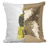 Fabulous Coussin avec Housse Sequin - Paillettes Doré Come At The King The Wire [40 x 40 cm] Doré G