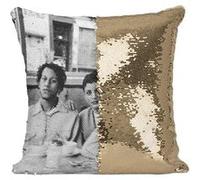 Fabulous Coussin avec Housse Sequin - Paillettes Doré Digable Planets Diner [40 x 40 cm] Doré G