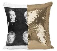 Fabulous Coussin avec Housse Sequin - Paillettes Doré Docteur Jekyll and Mister Hyde / 6 Étapes Maquillage [40 x 40 cm] Doré G