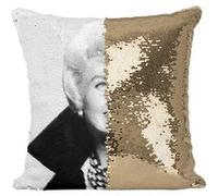 Fabulous Coussin avec Housse Sequin - Paillettes Doré Doris Day Actrice 3 [40 x 40 cm] Doré G
