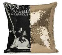 Fabulous Coussin avec Housse Sequin - Paillettes Doré Ellington Mingus Money Jungle [40 x 40 cm] Doré G