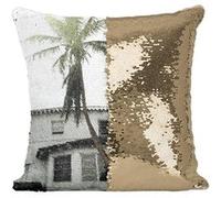 Fabulous Coussin avec Housse Sequin - Paillettes Doré Eric Clapton 461 Ocean Boulevard [40 x 40 cm] Doré G