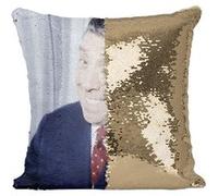 Fabulous Coussin avec Housse Sequin - Paillettes Doré Fernandel Acteur Francais [40 x 40 cm] Doré G