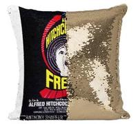 Fabulous Coussin avec Housse Sequin - Paillettes Doré Frenzy Alfred Hitchcock Cinéma Vintage [40 x 40 cm] Doré G