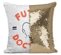 Fabulous Coussin avec Housse Sequin - Paillettes Doré Futur Docteur [40 x 40 cm] Doré G
