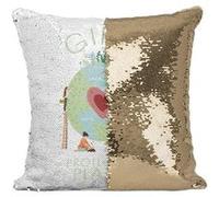 Fabulous Coussin avec Housse Sequin - Paillettes Doré Girls Protect The Planet [40 x 40 cm] Doré G