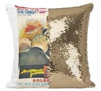 Fabulous Coussin avec Housse Sequin - Paillettes Doré Goldfinger James Bond Cinéma Vintage [40 x 40 cm] Doré G