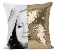 Fabulous Coussin avec Housse Sequin - Paillettes Doré Greta Garbo Anna Christie [40 x 40 cm] Doré G