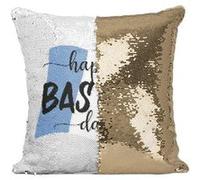 Fabulous Coussin avec Housse Sequin - Paillettes Doré Happy Bastille Day 14 Juillet [40 x 40 cm] Doré G