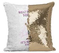 Fabulous Coussin avec Housse Sequin - Paillettes Doré It's Monday Today Alcool [40 x 40 cm] Doré G