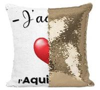 Fabulous Coussin avec Housse Sequin - Paillettes Doré J'adore L'Aquitaine Region Bordeaux [40 x 40 cm] Doré G