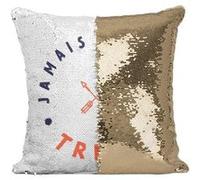 Fabulous Coussin avec Housse Sequin - Paillettes Doré Jamais sans ma Tribu Famille [40 x 40 cm] Doré G