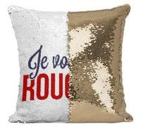 Fabulous Coussin avec Housse Sequin - Paillettes Doré Je Vois Rouge [40 x 40 cm] Doré G