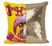 Fabulous Coussin avec Housse Sequin - Paillettes Doré Jimi Hendrix Are You Experienced [40 x 40 cm] Doré G