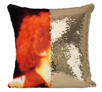Fabulous Coussin avec Housse Sequin - Paillettes Doré Jimi Hendrix Electric Ladyland [40 x 40 cm] Doré G