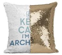 Fabulous Coussin avec Housse Sequin - Paillettes Doré Keep Calm I'm an Architect [40 x 40 cm] Doré G