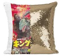 Fabulous Coussin avec Housse Sequin - Paillettes Doré King Kong Escapes Poster Japon [40 x 40 cm] Doré G