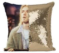 Fabulous Coussin avec Housse Sequin - Paillettes Doré Kurt Cobain Nirvana Live Unplugged [40 x 40 cm] Doré G