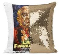 Fabulous Coussin avec Housse Sequin - Paillettes Doré Lady Frankenstein Cinéma Vintage [40 x 40 cm] Doré G